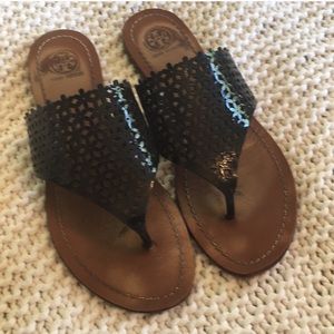 Tory Burch Floral patent leather sandals